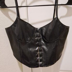 Black leather top